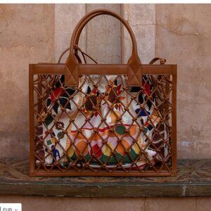 Sandro x Louis Barthélemy Interwoven Leather Tote bag - Brown
